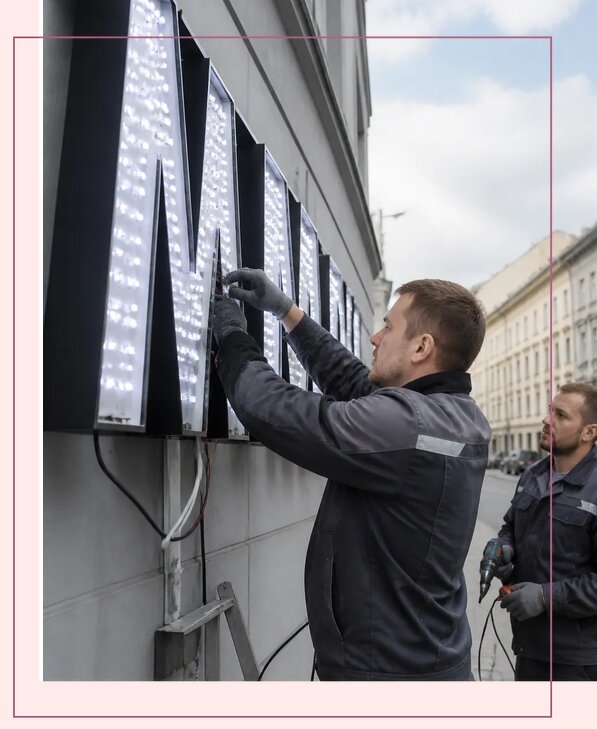 Изготовление и монтаж светодиодных LED вывесок в Кольчугине